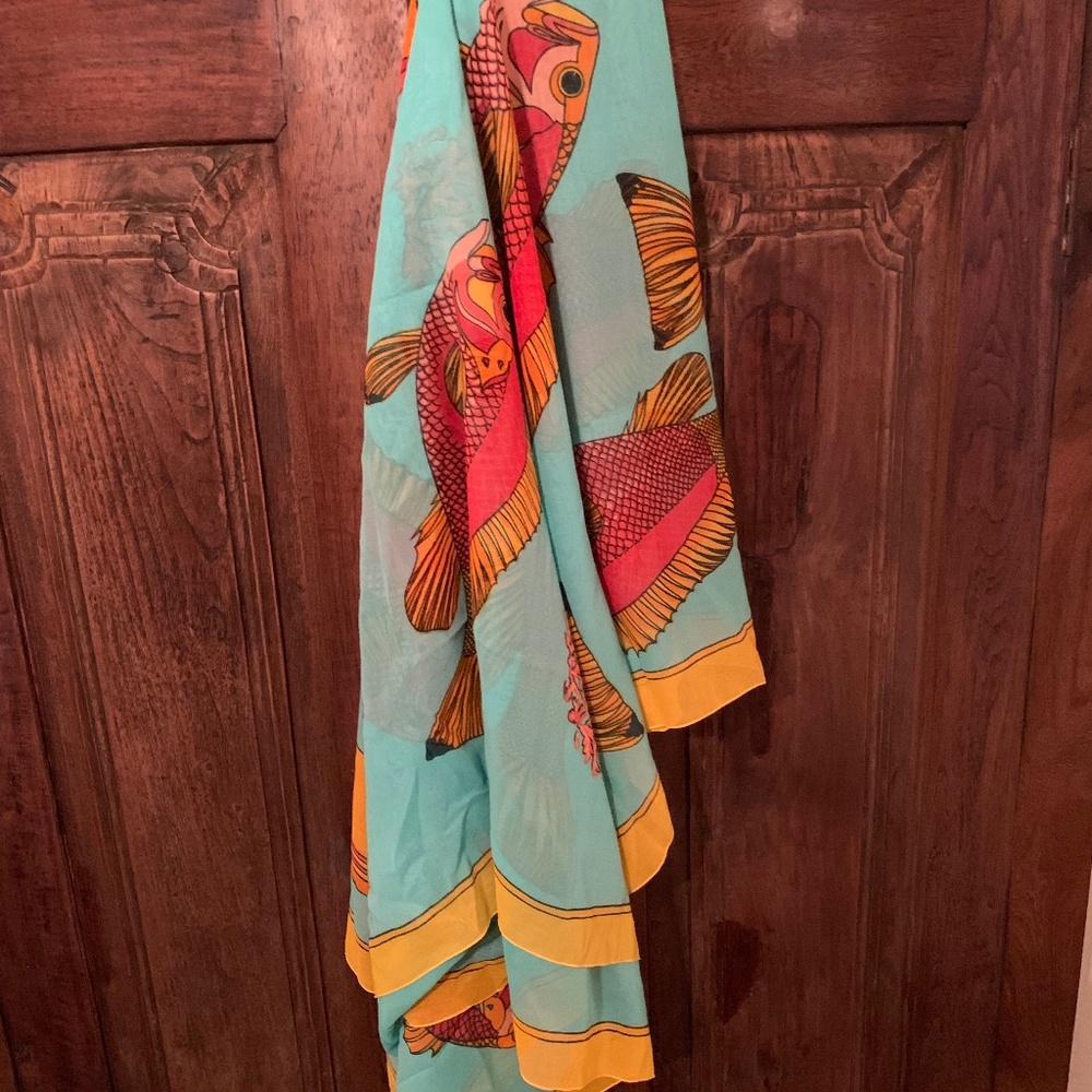 Hermes multi-colored Cotton Pareo Shawl/Scarf